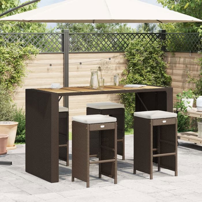vidaXL Tabourets de bar de jardin Lot de 2