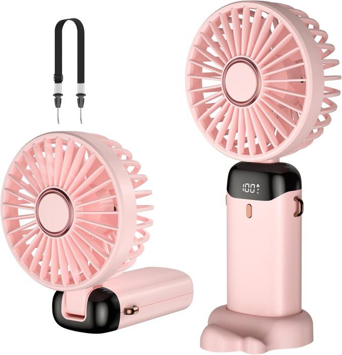Ventilateur portatifventilateur portable rechargeable par USBpoche5 vitesses avec basebatterie 4000mAh Ventilateur - Handeiu