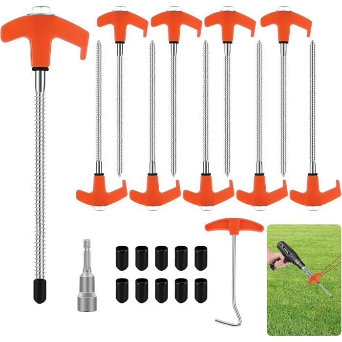 8 Piquets De Tente à Visser, Nouveaux Piquets De Tente 2025 De 20 Cm