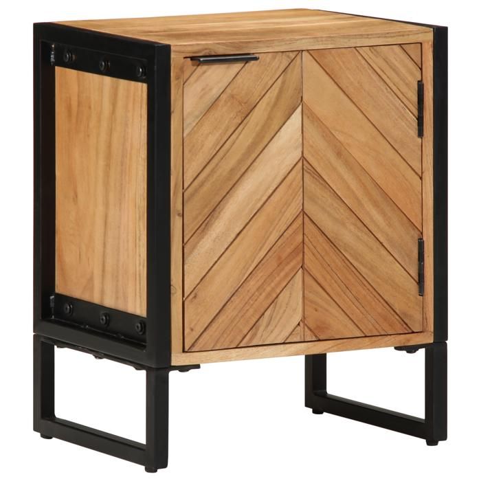 Solde dautomneTable de chevet - RUIGOU - Meuble de chambre 40x30x50cm Bois Massif Acacia LEM46118