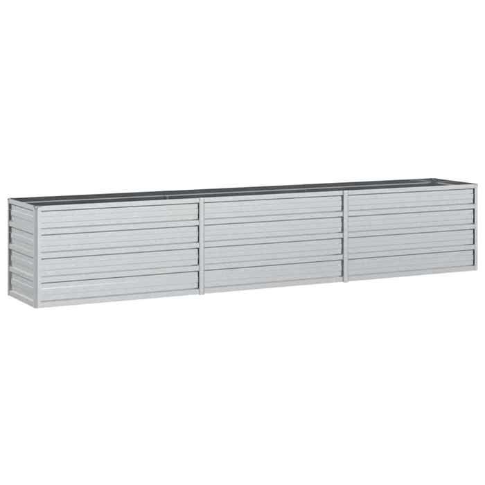 SOLOMOON@ Jardinière/Lit surélevé - anti-corrosif - Pour jardin - 240x40x45 cm - Acier galvanisé Argenté FR207
