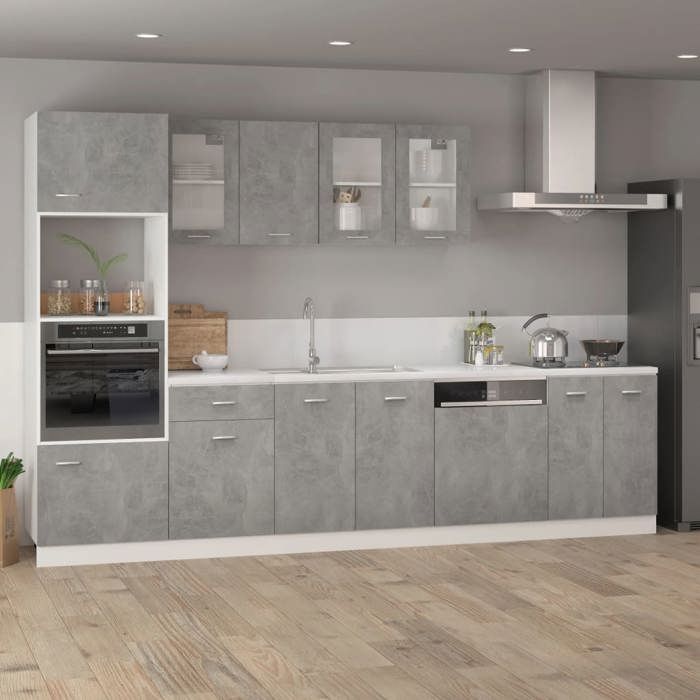 Gris Meuble bas de cuisine - mango - Colonne cuisine - Lyon Gris béton 60x46x81 5 cm Bois dingénierie FR1019