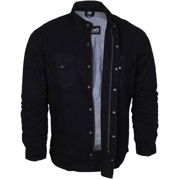 Chemise de Protection Bikers Gear Australia en Flanelle Kevlar Aramide Noir Mixte