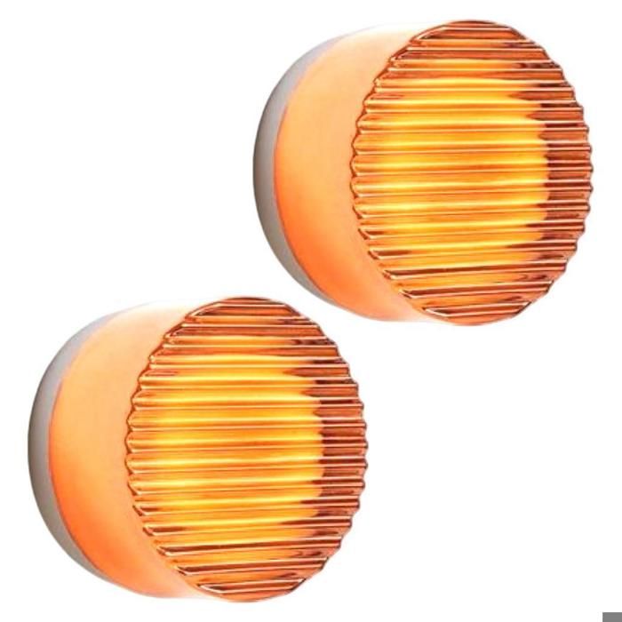 Diday Lot de 2 Moderne Applique Murale Lampe Murale LED en Aggreko Abat-jour Design Stripes Eclairage de Murale Ambre Lumière