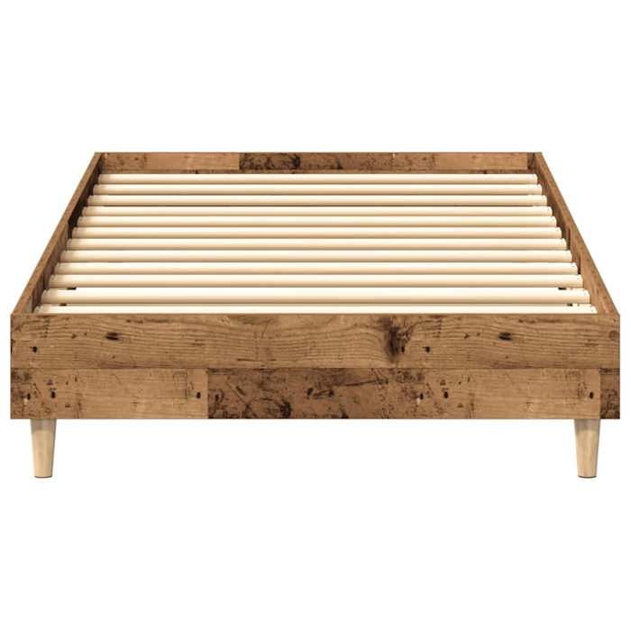 BURKE* Lit simple 100x200 cm Structure de lit classique sans matelas vieux bois bois ingénierie- LL8125
