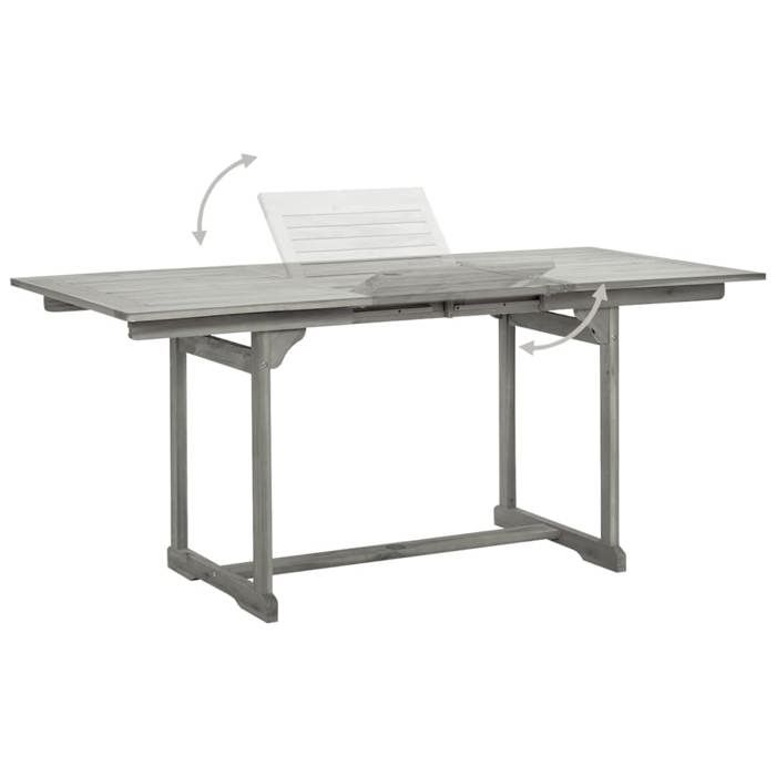 Black Friday Table à dîner de jardin BURKE 2/4 PERSONNES (120-170)x80x75 cm Bois dacacia massif TTT143