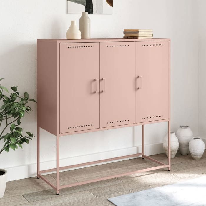 Automne/hiver Rose Buffet Armoire haut Vaisselier - Buffet Pour Salon/Bureau - rose 1005x39x107cm acier - Hauteur:107cm DEC21287