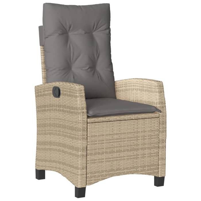 SALE 2026Chaise inclinable de jardin - CITY GARDEN - Extérieur - coussins mélange beige - Poly rotin 57x66x93cm 11.2 Kg 9720154