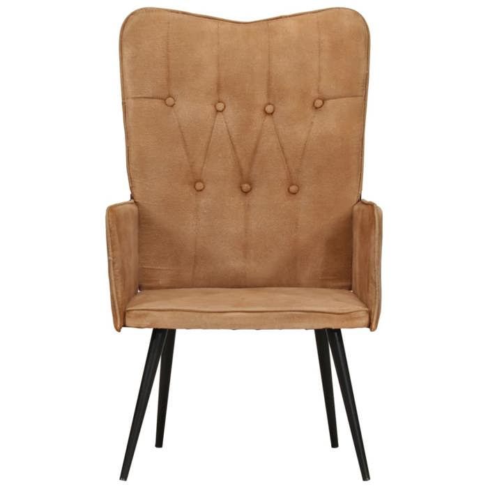 NEUF 2026 CHIC Chaise à oreilles SWEETY siège bien rembourré Marron Toile 55x41x97 cm FF5489
