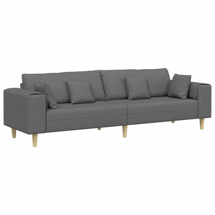 Les Soldes Canapé de salon( 4 PLACES) - CLOUD - grand sofa - Poids maximal: 440 kg - avec coussin Gris foncé 250x77x76 cm tissu LV