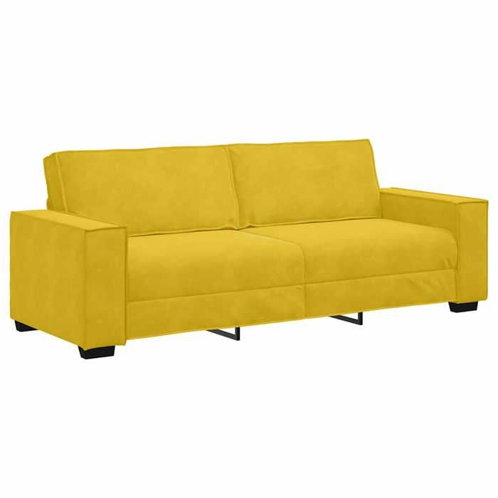 En solde Canapé-Sofa de Séjour( 3 places) - SWEETY - Polyester: 100% - Jaune 180 cm Velours LV2655