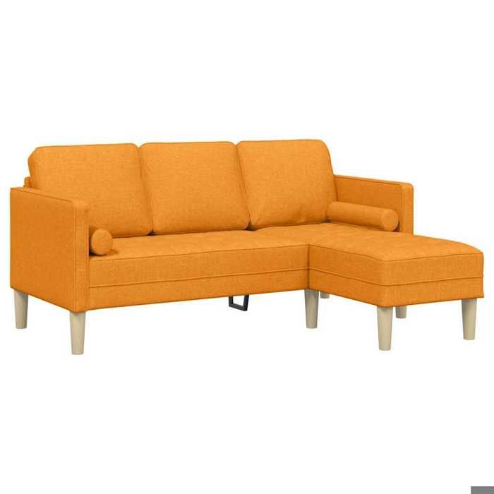 Canapé L-shaped 3 places VIDAXL Sofa relax avec coussin Jaune foncé Polyester 173x131x67 cm S1788