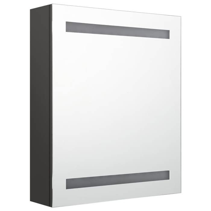 Cabinet/Armoire Miroir - NANAS - avec stockage - Meuble de salle de bain à miroir LED anthracite 50x14x60cm 4578776115603