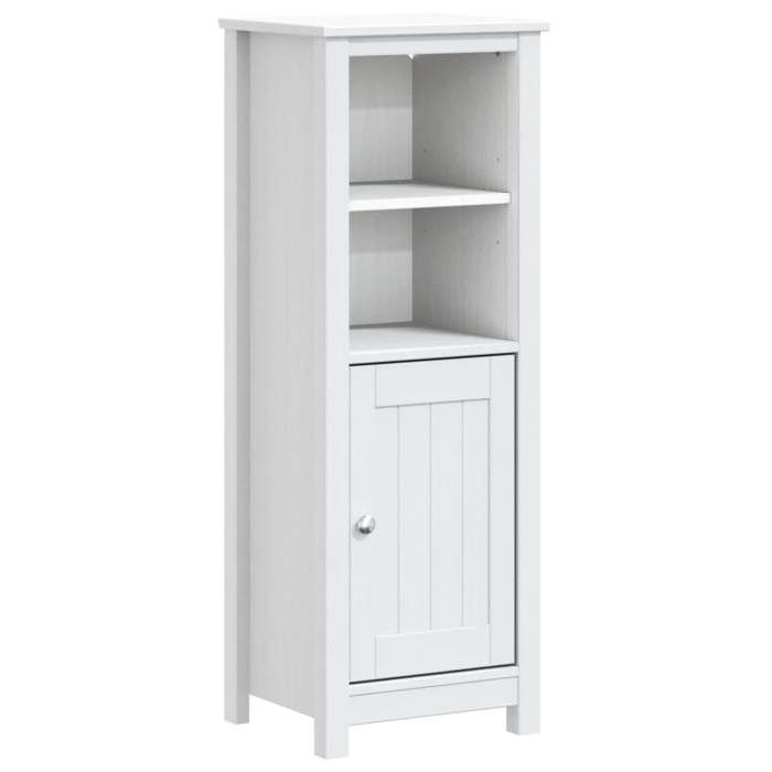 Blanc Mobilier de bains -  Armoire de salle de bain BERG blanc 40x34x110 cm pin massif m3479