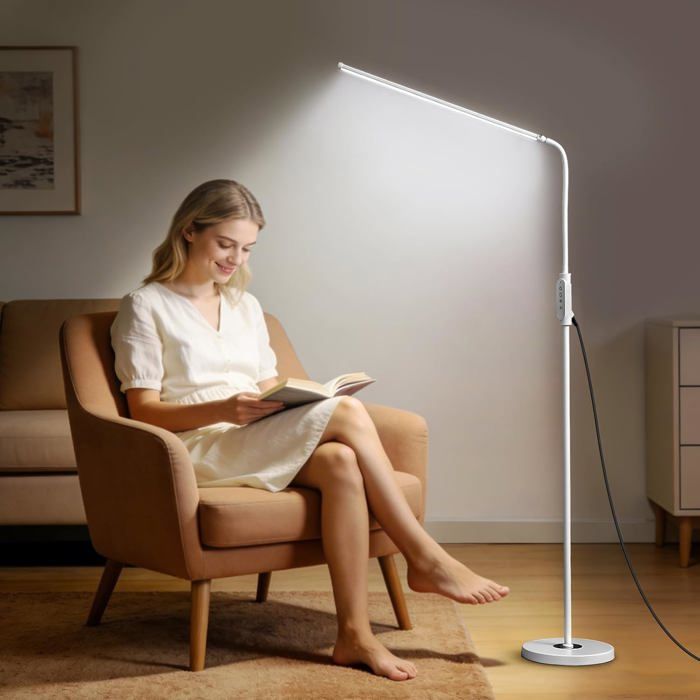 60Cm Lampadaire Sur Pied Salon: 360 ° Flexible Lampe Liseuse Sur Pied Avec Contrôle Tactile-18W Lampadaire Led Dimmable Pour[IN99]