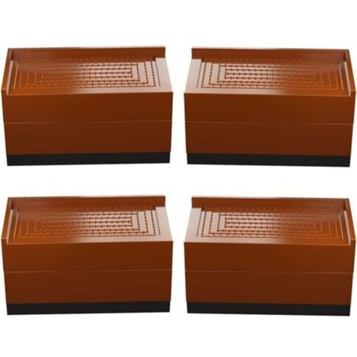 Lot de 4 pieds de meuble carrés 7 5/15 cm – Plastique solide antidérapant – Pour lits tables canapés – Réglables et stables