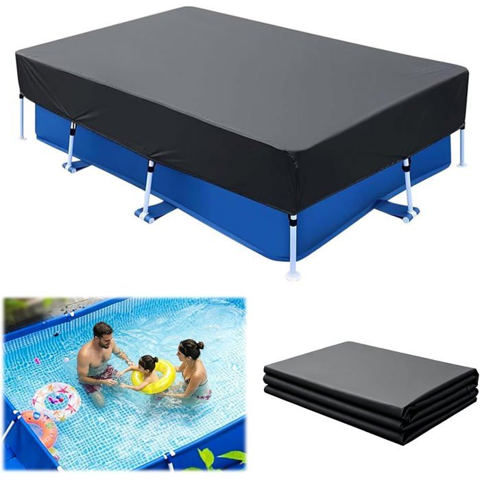 Couverture pour piscine rectangulaire de 300 x 205 x 30 cm adaptée aux piscines à structure rectangulaire