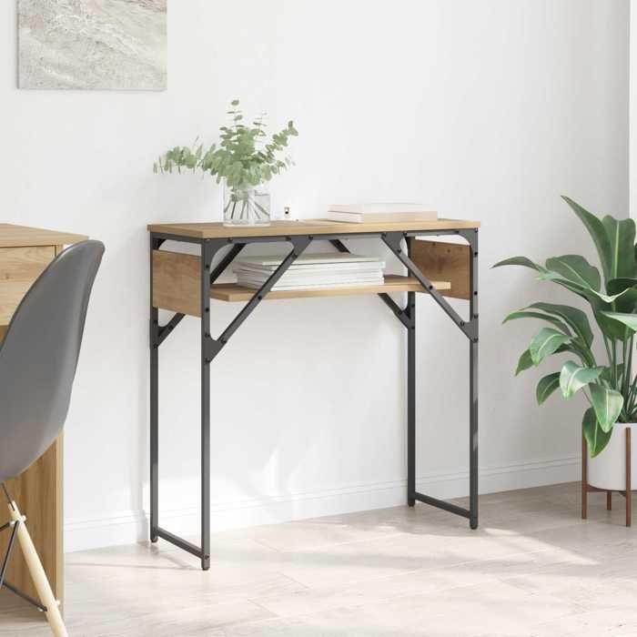 Sale juilletTableconsole - vidaXL - bois dingénierie - chêne artisanal - avec rangement - 75 x 30 x 75 cm obf25l
