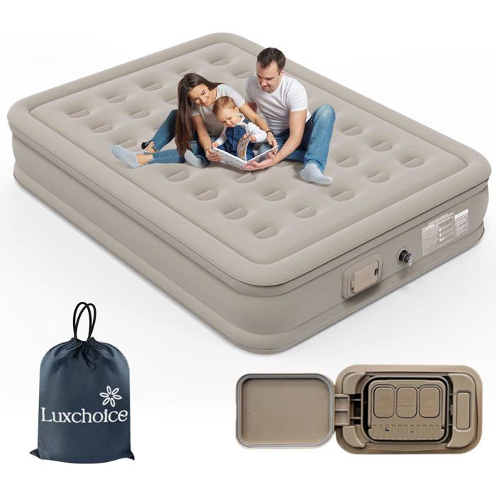 Matelas Gonflable Électriques 2 Personnes Lit Gonflable Autogonflant Avec Portable Pompe Anti-Usure Et Anti-Bruit En Tissu De Qualit