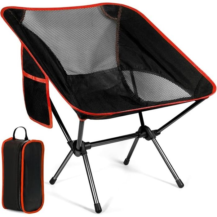 Chaise de Camping Chaise Pliante Portable avec Poche - Jusquà 120 kg Chaise de Camping Pliante en Plein air Chaise de Pêche
