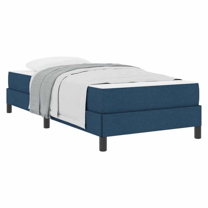 VD Lit à ressorts avec matelas Bleu 100 x 200 cm tissu Lit chambre & Structure de lit @EU59424BONE