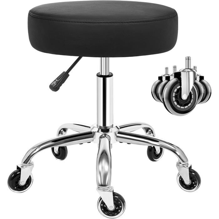 Tabouret Roulettes Réglable En Hauteur Tabouret Bureau Pivotant 360 Capacité De Charge JusquÀ 205Kg Pour SalonSalon De BeautéSp