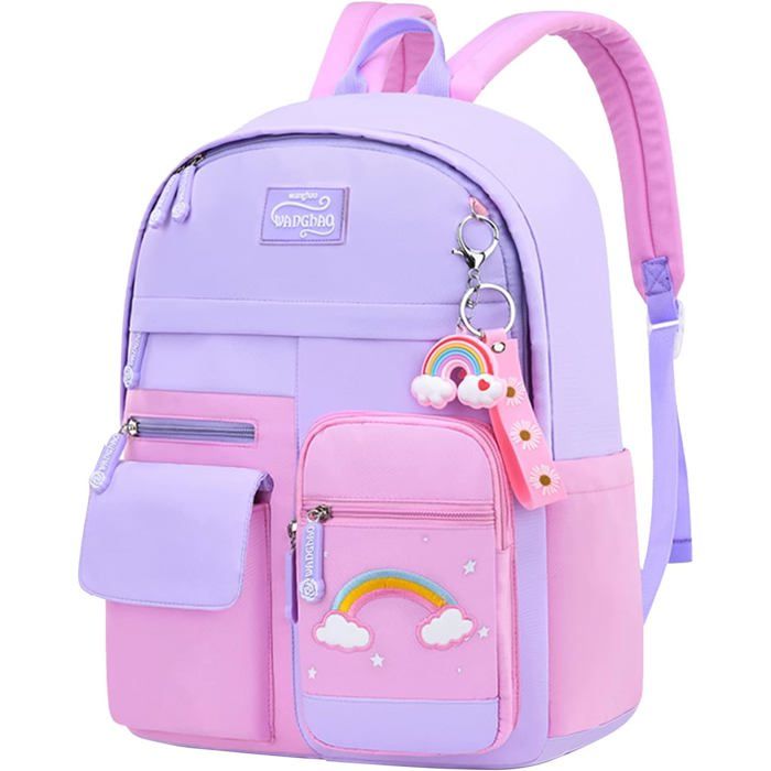 Sac À Dos Enfant Maternelle Fille 6-10 Ans Cartable Scolaire Nylon Léger Imperméable Pour École