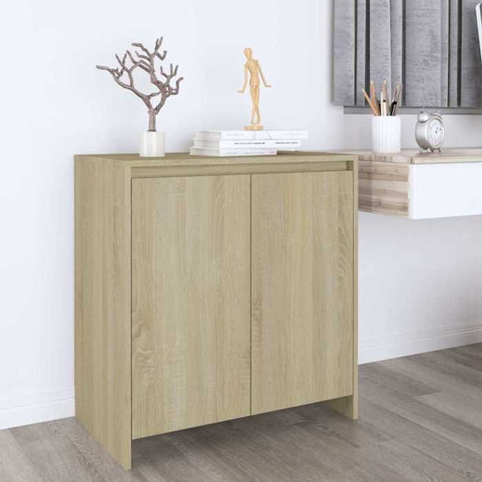 Beige Buffet Chêne sonoma 70x41x75 cm Bois dingénierie - Meuble Rangement LV33102