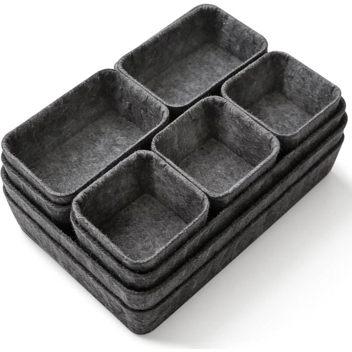 Set de 8 organisateurs de tiroirs feutre 4 tailles pour cuisine bureau chaussettes sous‑vêtements rangement modulable pratique