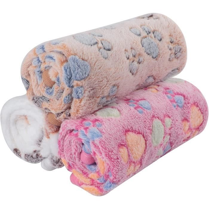 Couverture pour Chien Chat Molleton Doux et Chaud - Blanc - Petit - Rectangulaire