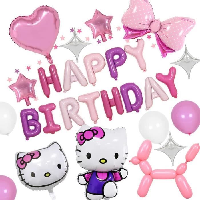 Decoration Ballon Anniversaire Hello Kitty Party Decorations Fournitures Rose Joyeux Anniversaire Banniere Set Ballons Hello K 1157 Cdiscount Maison