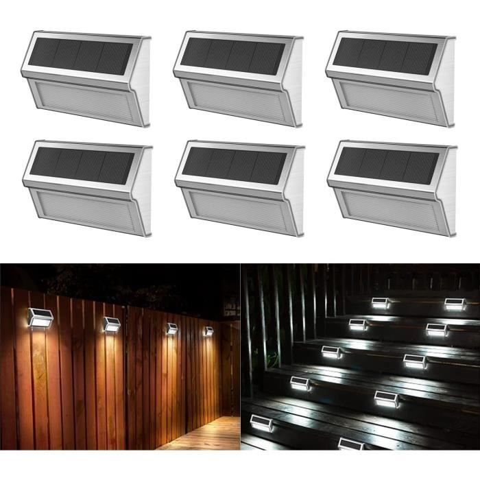Applique Murale Solaire T-SUN - 8 Lampes Extérieures 3000K Réglables, étanches, Pour Jardin, Terrasse, Clôture
