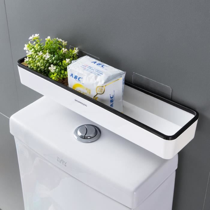 Noir Armoire de Rangement Murale T1 pour Toilettes, Sans Trou