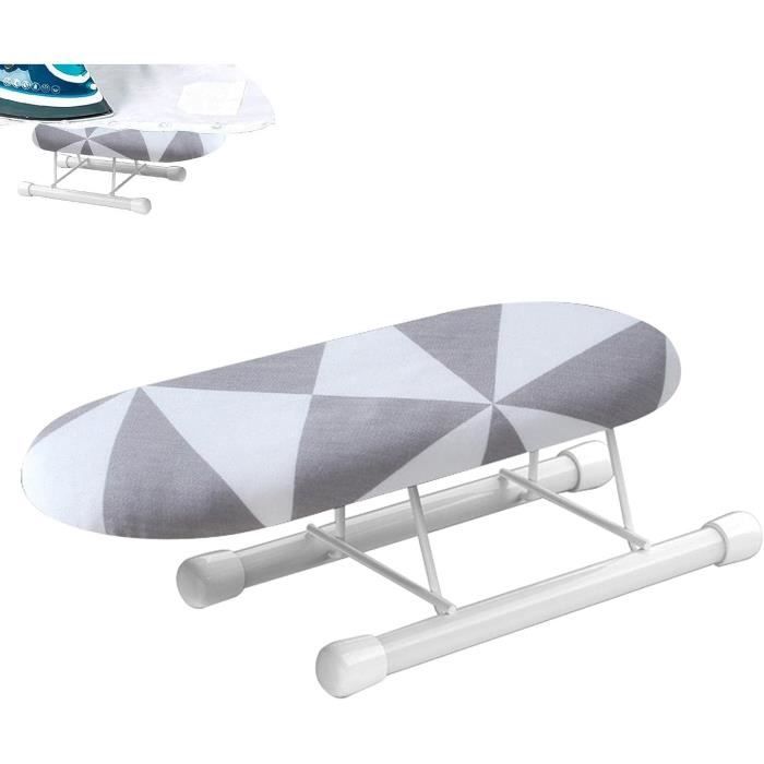 Mini Table à Repasser Pliable - 89x33cm - Avec Support Fer - Housse Noire