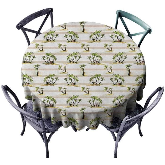 Nappe Ovale Extensible Bord élastique - Tissu Polyester/élasthanne - Motif Paysage - Antidérapante, Lavable Machine - 107x152 Cm