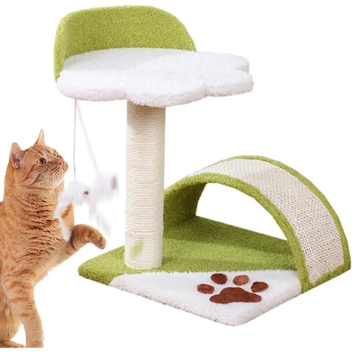 Arbre à Chat PawHut 86 Cm | Avec Lit, Plateforme Et Poteaux En Jute - Design Compact Et élégant, Marron & Beige