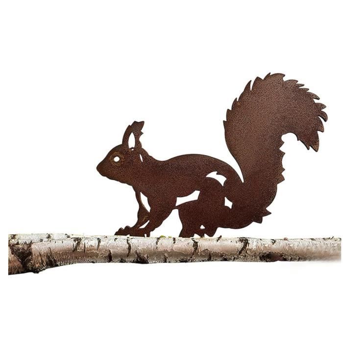 Statue - Arbre Assis - Décoration De Jardin Elfe - Métal Rouillé - 20 X