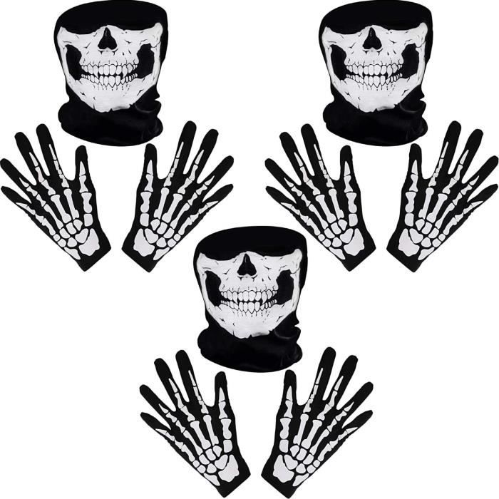 Demi Masque Squelette Janmercy Costume D'Halloween 4 Pièces Pour Homme Comprenant Des Gants Squelette Noirs, Un Chapeau Haut-de-forme Et Un Nœud Papillon Pour Fête Costumée Halloween Accessoire Demi Masque Squelette Janmercy Costume D'Halloween 4 Pièces Pour Homme Comprenant Des Gants Squelette Noirs, Un Chapeau Haut-de-forme Et Un Nœud Papillon Pour Fête Costumée Halloween Accessoire