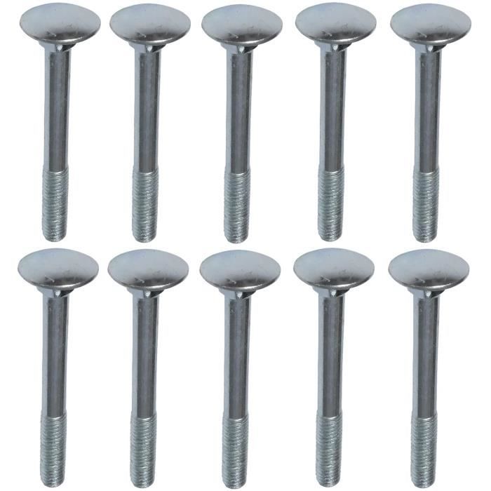 Boulons de carrosserie, boulons de carrosserie en acier inoxydable 304, boulons à tête ronde et à col carré M4 M5 M6 M8 M10 M12(M4x10(30Pcs