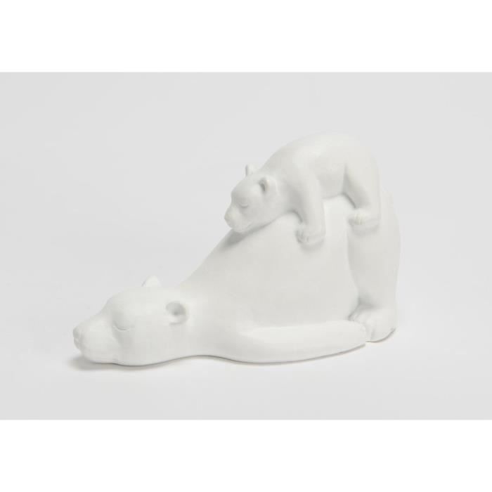 Statue De Maman Et Bebe Ours Polaires En Ceramique Blanche Longueur 14 Centimetres Hauteur 10 Centimetres Cdiscount Maison