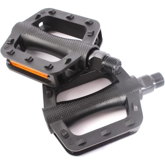 KHE Pédales BMX en aluminium Noir 9/16 CrMo Essieu 86 mm de large seulement 392 g KHE Pédales BMX en aluminium Noir 9/16 CrMo Essieu 86 mm de large seulement 392 g