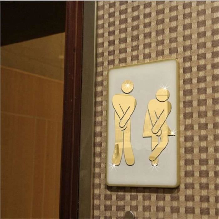 "mâle/femelle acrylique signe du miroir" pour toilette porte personnalisé nom taille personnalisée