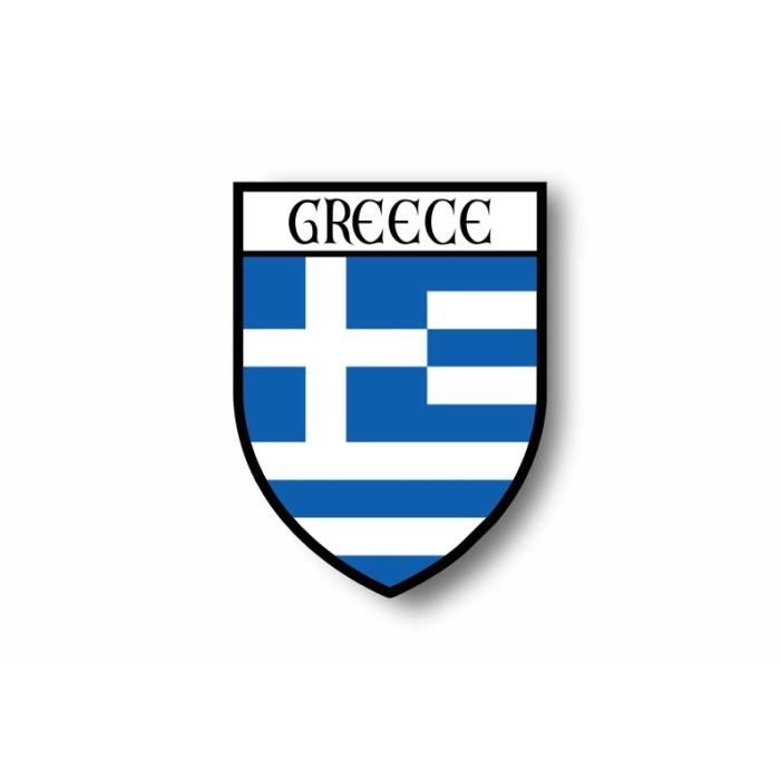 Sticker autocollant drapeau exterieur vinyle voiture moto grece grec 