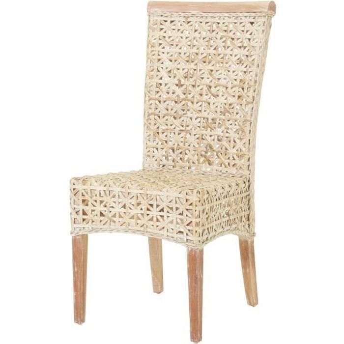 chaise doris - rotin/bois