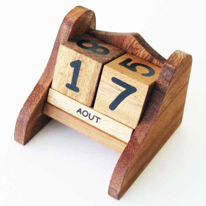 Calendrier perpétuel, Goodies, Calendrier perpétuel personnalisable en  bois