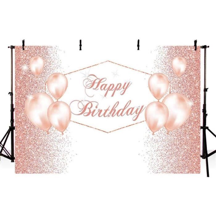 Décoration de fond de fête d'anniversaire pour femme, or rose, ensemble de  ballons d'anniversaire, toile de fond, travailleur, 30, 40, 50 - AliExpress
