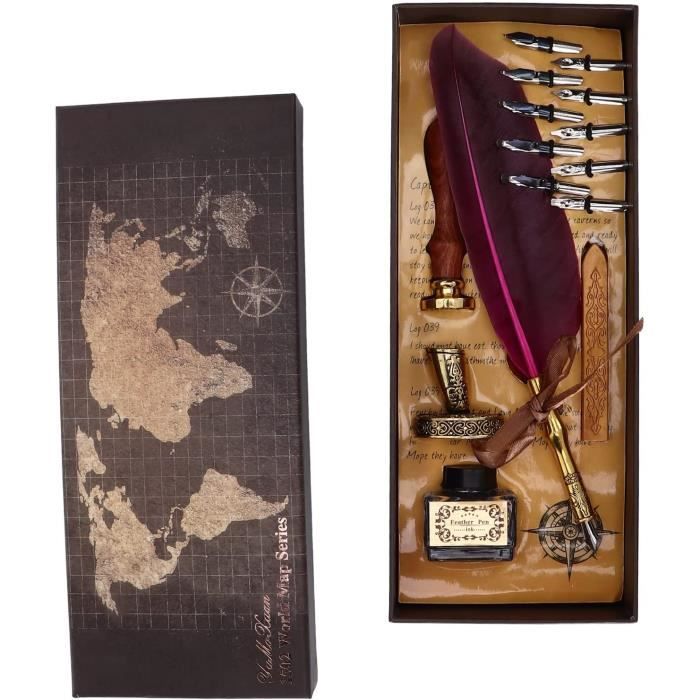 Kit Stylos Calligraphie & Dessin - 5 Plumes Interchangeables + 2 Porte-Plumes + Gomme - Pour Manga, Croquis