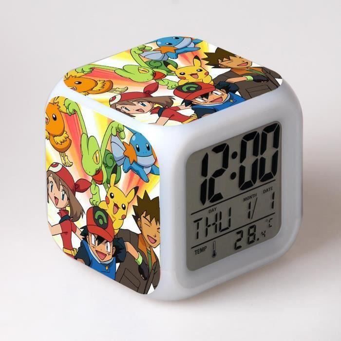 Jouet D Enfants Reveil Pokemon Go Horloge Pikachu Mene 7 Colore Flash Contact Lumiere Reveil Cadeau De Noel Anniversaire Ide B057 Achat Vente Reveil Enfant Cdiscount