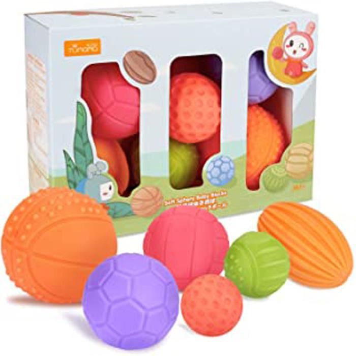 Zwini bébé balles sensorielles bébé texturé multi balle set balle molle massage avec grande variété texture et la couleur squeeze sensorielle jouet 