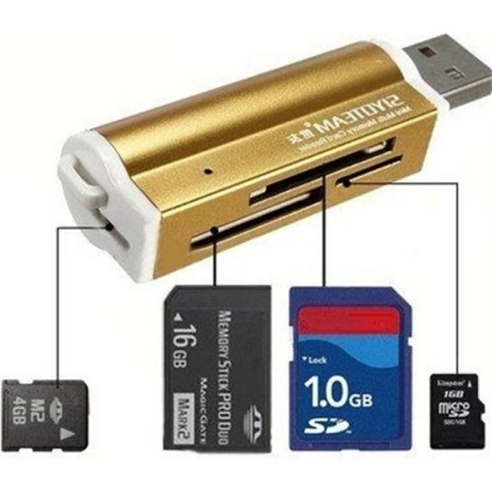 USB Tout en un Lecteur de carte mémoire Pour Micro SD MMC SDHC TF